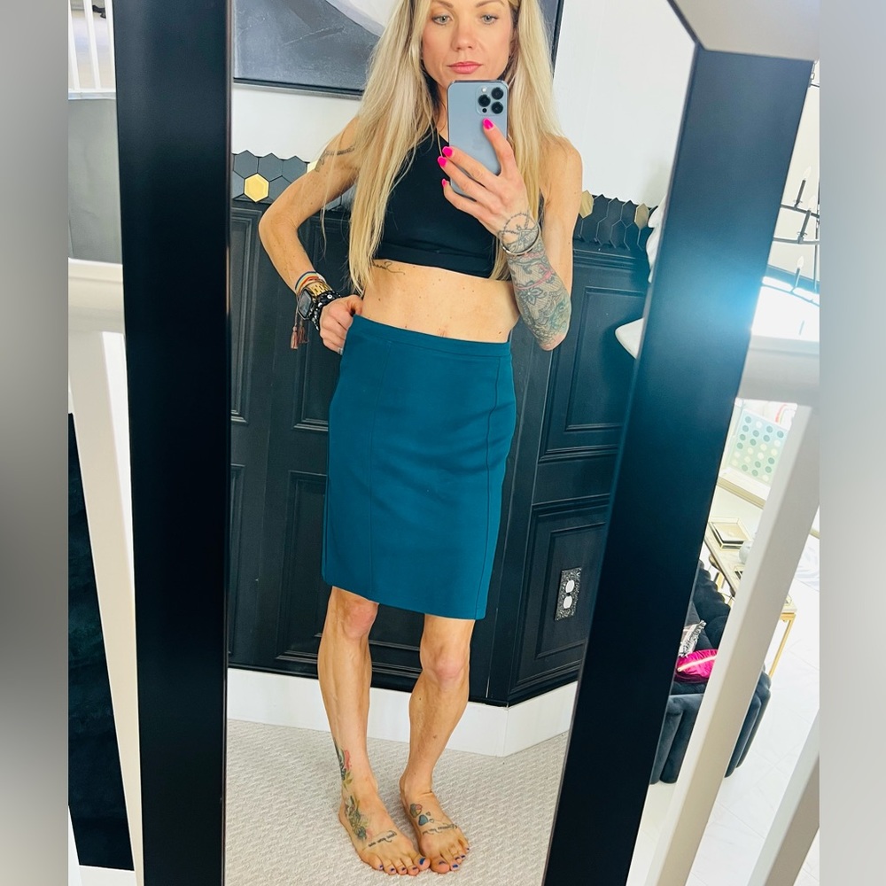 Forever 21 teal pencil skirt S